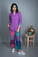 Purple Handloom Cotton Co-ord Set (set of 2)