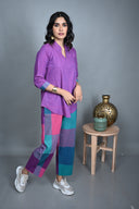 Purple Handloom Cotton Co-ord Set (set of 2)