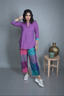 Purple Handloom Cotton Co-ord Set (set of 2)