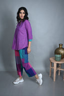 Purple Handloom Cotton Co-ord Set (set of 2)