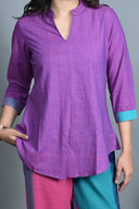 Purple Handloom Cotton Co-ord Set (set of 2)