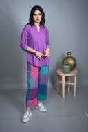Purple Handloom Cotton Co-ord Set (set of 2)