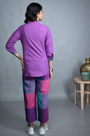 Purple Handloom Cotton Co-ord Set (set of 2)