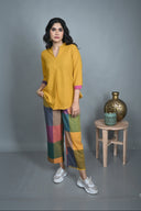 Yellow Handloom Cotton Co-ord Set (set of 2)