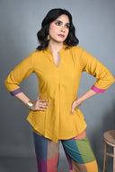 Yellow Handloom Cotton Co-ord Set (set of 2)