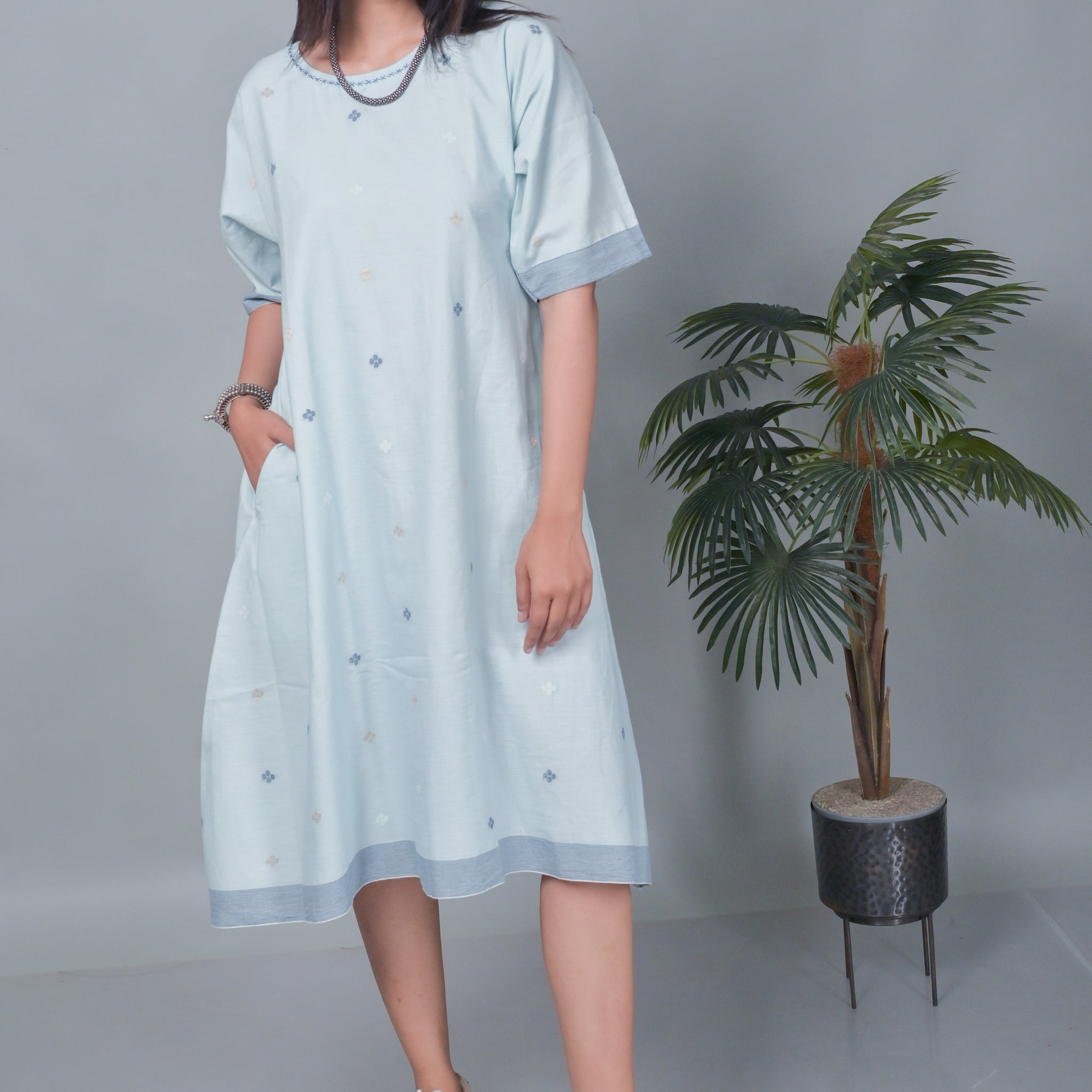 Blue Jamdani Antifit Dress