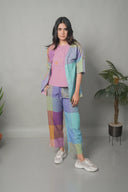Purple-Blue Pastel Checks Handloom Cotton Overlay