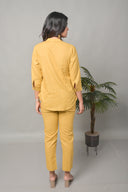 Mustard Cotton Pleated Co-ord Set (set of 2)