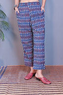 Blue Ajrakh Hand Block Printed Hand Embroidered Co-ord Set (set of 2)