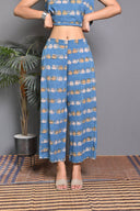 Blue Kettle Hand Block Printed Cotton Sleeveless Co-ord Set (set of 2)