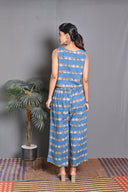 Blue Kettle Hand Block Printed Cotton Sleeveless Co-ord Set (set of 2)
