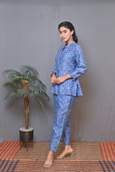Blue Chanderi Silk Co-ord Set (Set of 2)