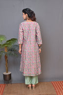 Sea Green Chanderi Silk Front Open Kalidar Kurta with Mukaish Work