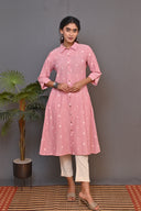 Pink Stripe Cotton Kurta Set (set of 2)