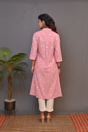 Pink Stripe Cotton Kurta Set (set of 2)