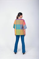 Mustard Multicolour Checks Handloom Cotton Antifit Double Layered Jacket
