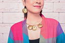 Red-Orange Checks Handloom Cotton Double Layered Jacket