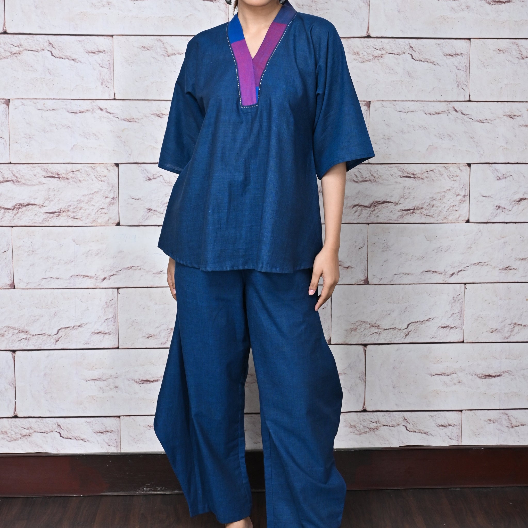 Indigo Handwoven Antifit Top