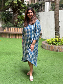 Indigo Tasar Silk Yamini Dress