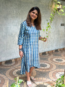 Indigo Tasar Silk Yamini Dress