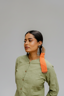 Sage Green Hand Embroidered Cotton Kurta Set (set of 2)