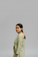 Sage Green Hand Embroidered Cotton Kurta Set (set of 2)