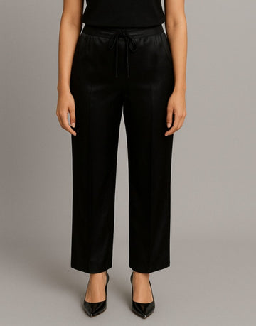 Black Silk Slub Pants