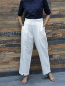 White Hand Embroidered Linen Blazer Co-ord Set (set of 2)