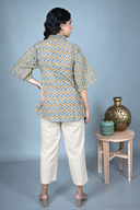 Ajrakh Zigzag Hand Block Printed Antifit Top