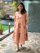 Beige Tassar Silk Aarushi Dress