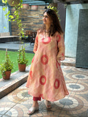 Beige Tassar Silk Aarushi Dress