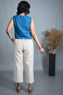 Teal Handloom Cotton Waistcoat Top