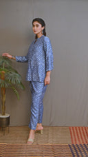Blue Chanderi Silk Co-ord Set (Set of 2)