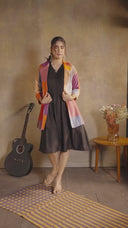 Red-White-Grey Checks Handloom Cotton Lapel Collar Jacket