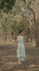 Powder Blue Cotton Sleeveless Kurta Set (set of 2)