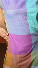Purple-Blue Pastel Checks Handloom Cotton Antifit Kurta Set (set of 2)