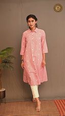 Pink Stripe Cotton Kurta Set (set of 2)