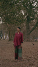 Red Handloom Cotton Co-ord Set (set of 2)