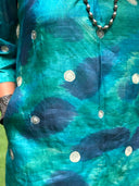 Teal Tassar Silk Purnima Dress