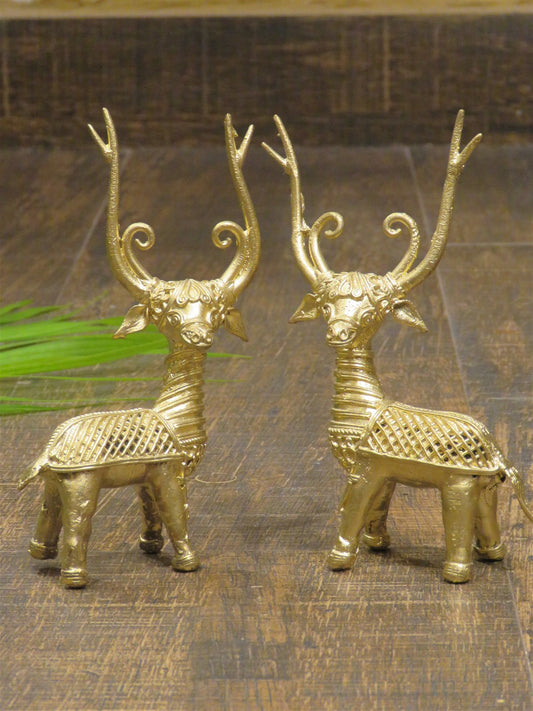 Brass Dhokra Antique Twin Deer