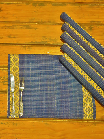 Handcrafted Madurkathi Table Mat (Indigo)