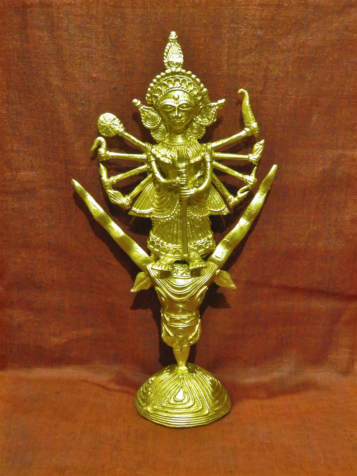 Brass Dhokra Craft Curio Durga Mahishasur Mardini