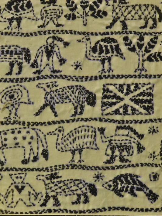 Bengal Kantha Jungle Hand Embroidered Wall Hanging