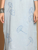 Blue Hand Embroidered Cotton Kurta