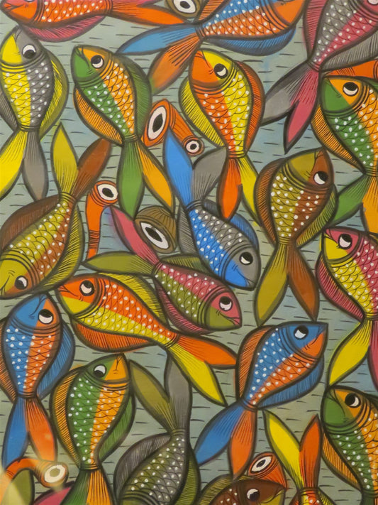 Patachitra Fish Marraige Hand Painted Wall Art