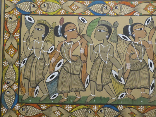 The Tribal Dance Patachitra Hand Painted Wall Art