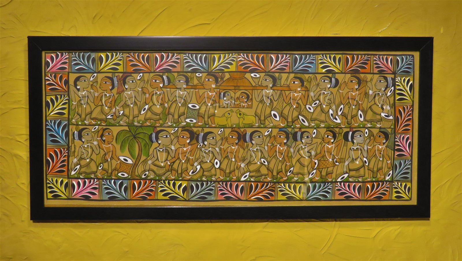 Tribal Marriage Procession-Patachitra Hand Painted Wall Art