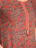 Brown Ajrakh Hand Block Printed Cotton Kurta