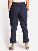 Indigo Cotton Regular Fit Pants