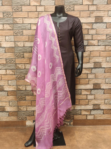 Pink  Kota Silk Woven Dupatta